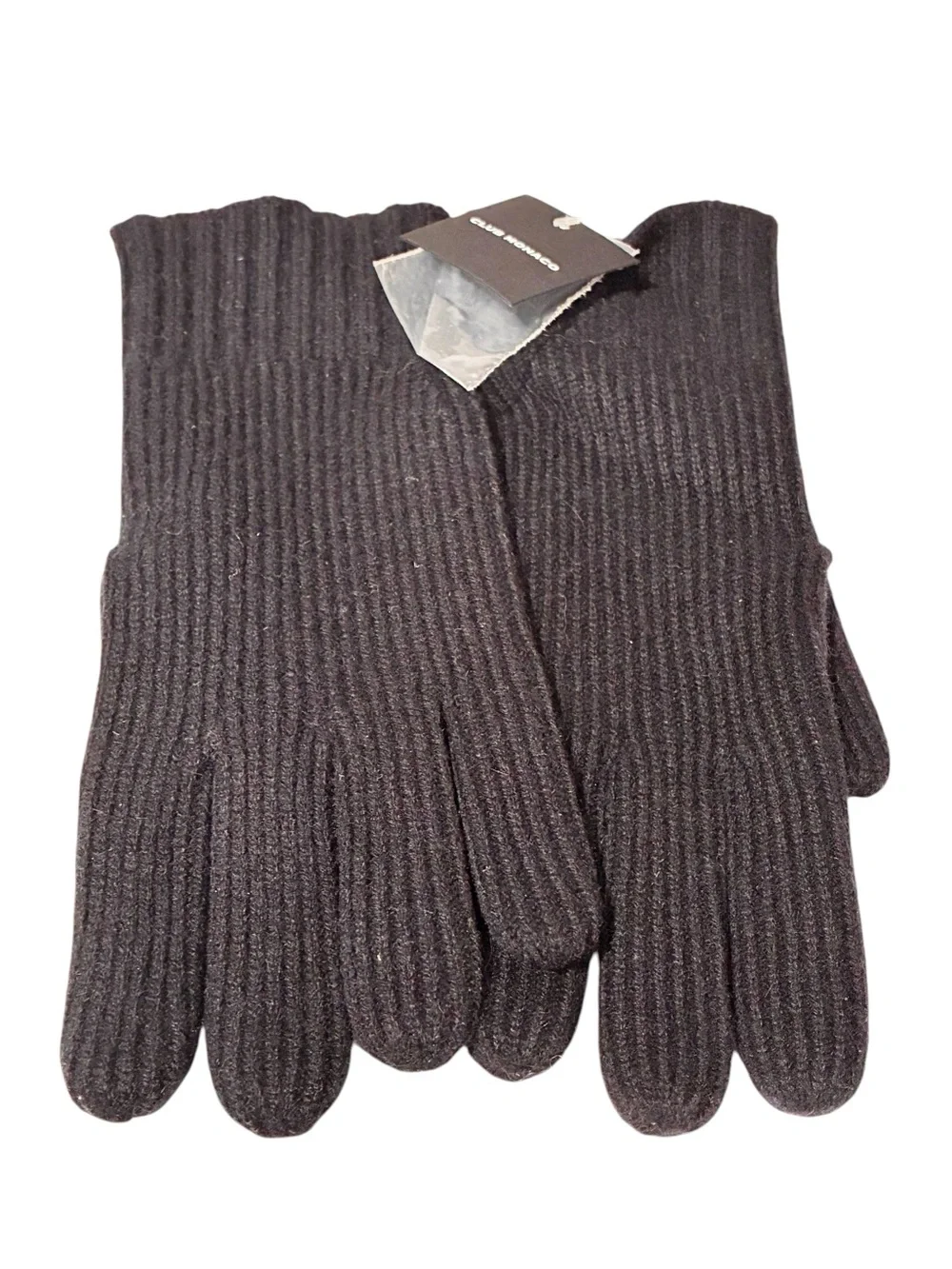 Club Monaco Black Ribbed Kensington Glove Cashmere Blend NEW